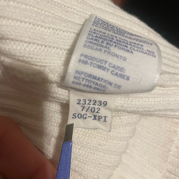 Vintage Women’s Tommy Hilfiger Classic Flag Logo Ribbed Fitted Sweater | Size XL - Picture 11 of 11